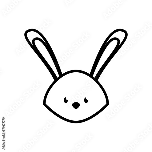 cute rabbit head line style icon