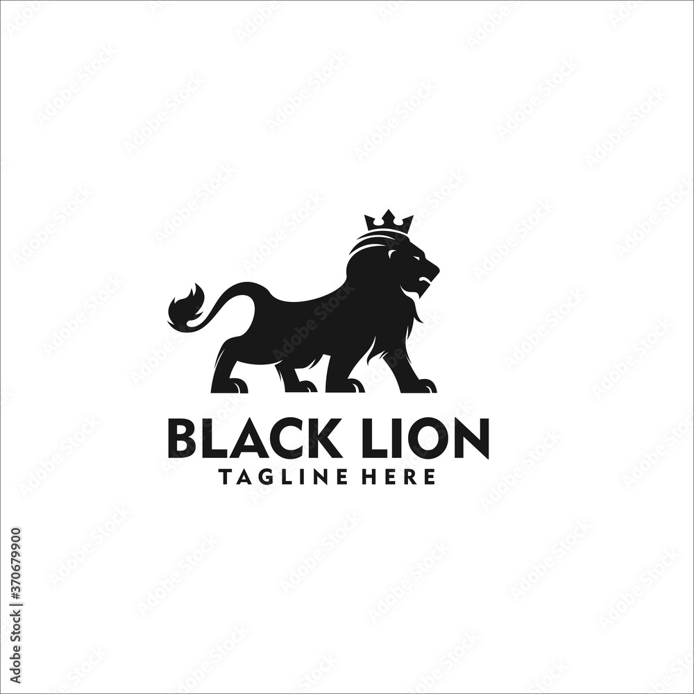 lion logo design silhouette vector