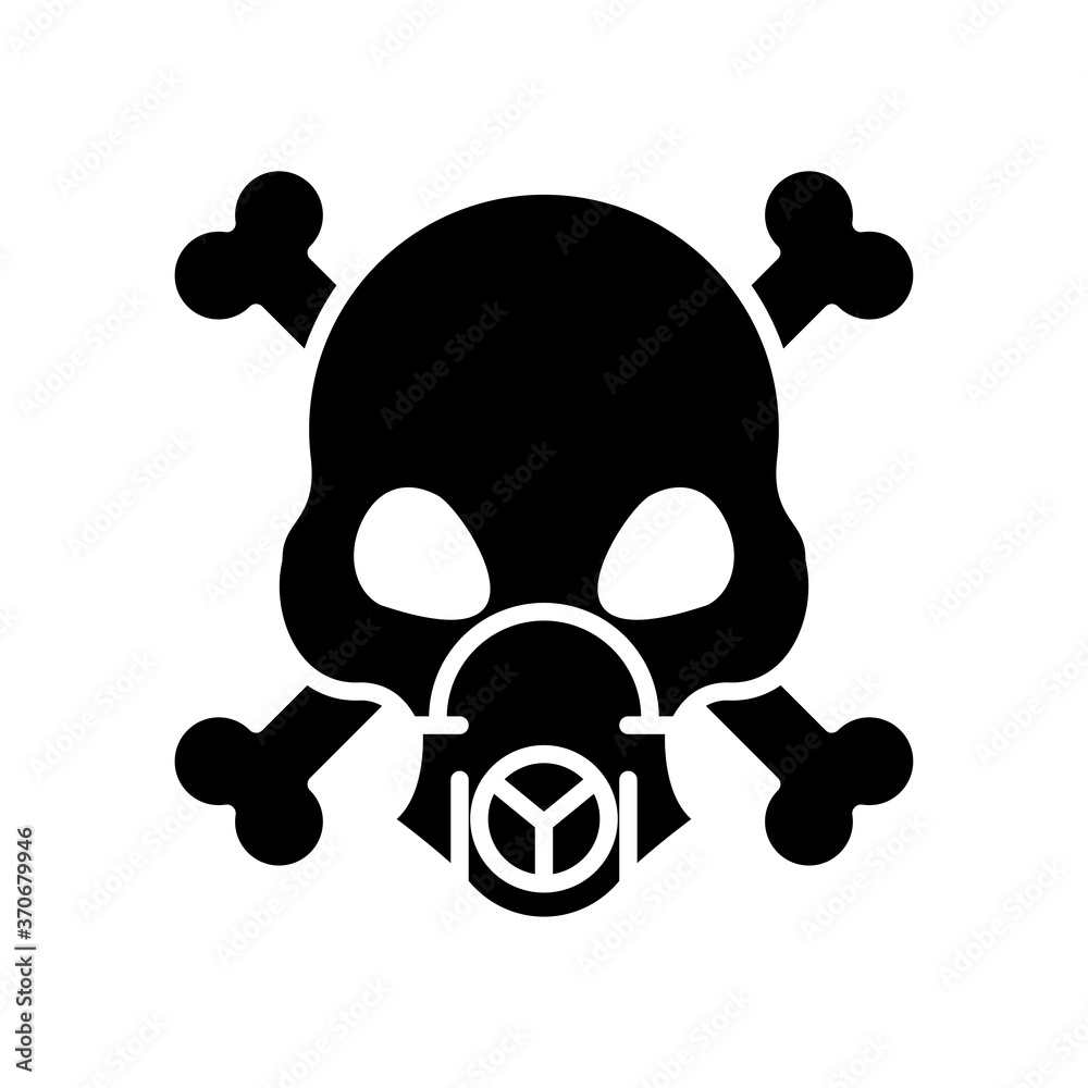 death skull wearing mask with bones crossed silhouette style icon death skull wearing mask with bones crossed silhouette style icon