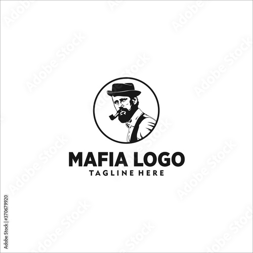 mafia logo design silhouette vector