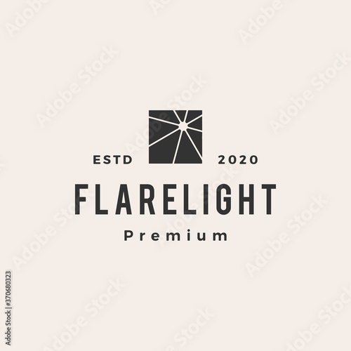 flare light hipster vintage logo vector icon illustration
