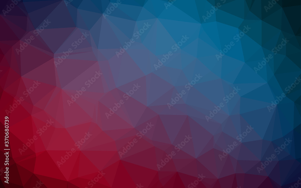 Dark Blue, Red vector abstract polygonal texture.