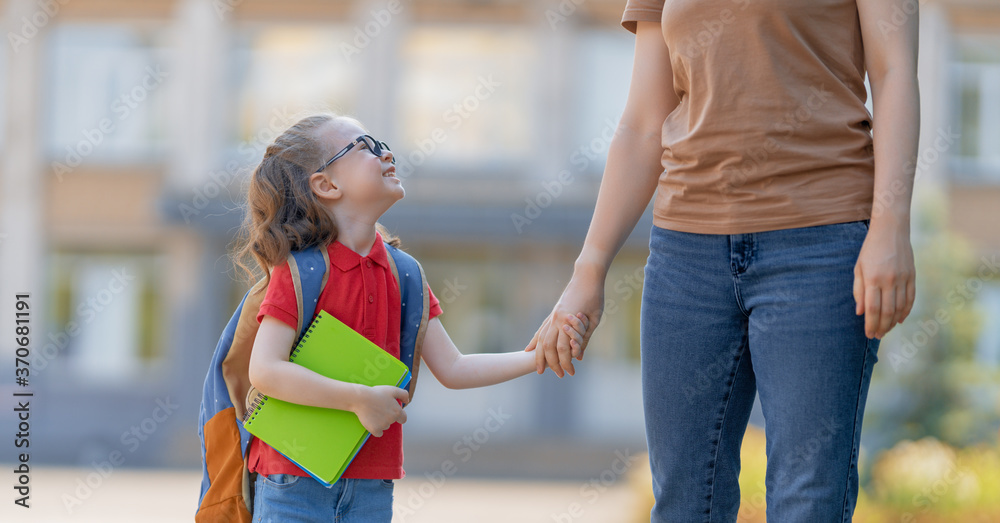 Parent and pupil go to school Parent and pupil go to school