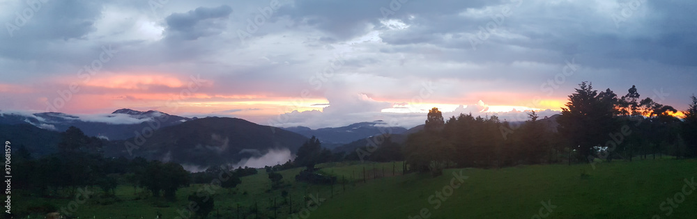 Sunset over the mountains in Dota, Costa Rica