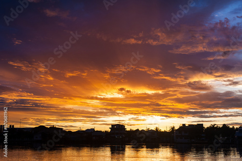 Twilight and beautiful sunset sky