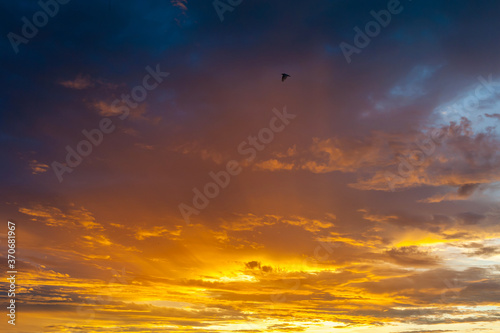 Colorful dramatic sky and cloud at sunset © Jeerayut