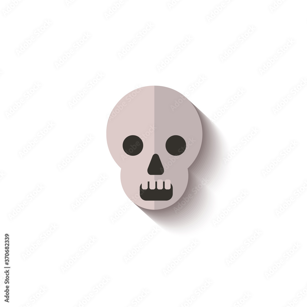 Paper cut flat skull, icon for Halloween. Paper cut flat skull, icon for Halloween.