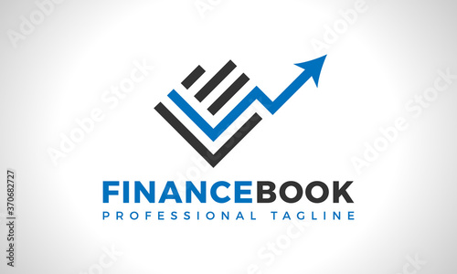 Minimal Finance Book - Accounting & Financial Line Logo Design Vector Icon Illustration.