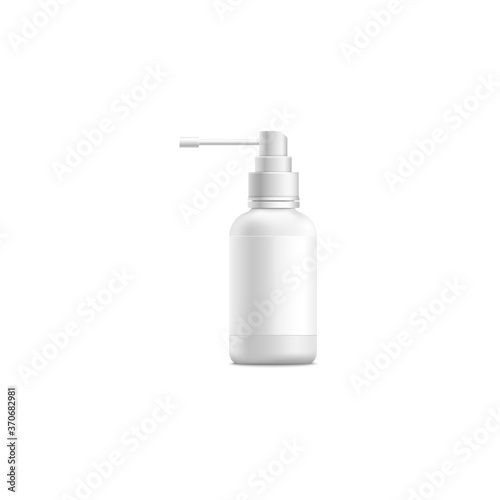Realistic medical container and bottle, throat spray disease and flu.