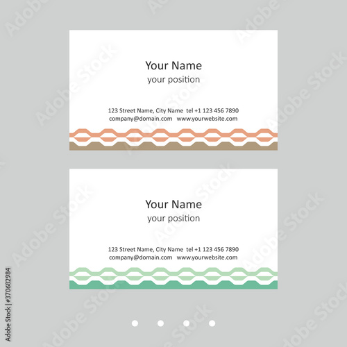 Business card template. Attractive chains in two color schemes.