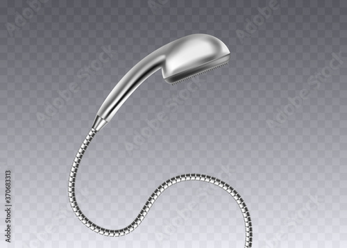 Hand held standard showerhead isolated on transparent background