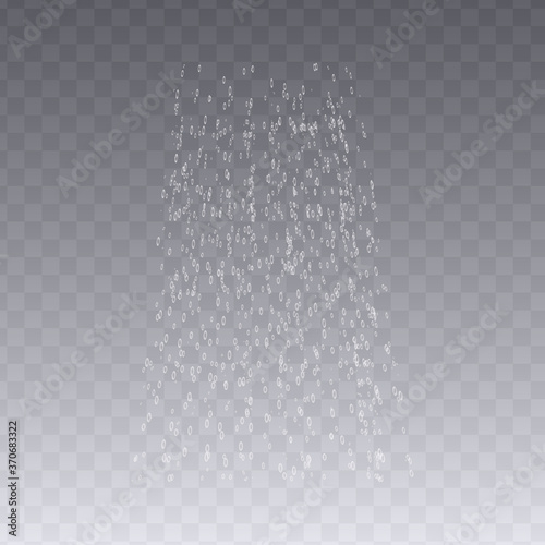 Falling water from the rain shower for the bathroom.
