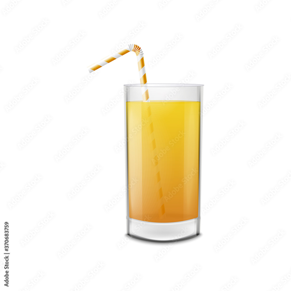 Glass of orange juice with a straw, fresh fruit drink. Glass of orange juice with a straw, fresh fruit drink.