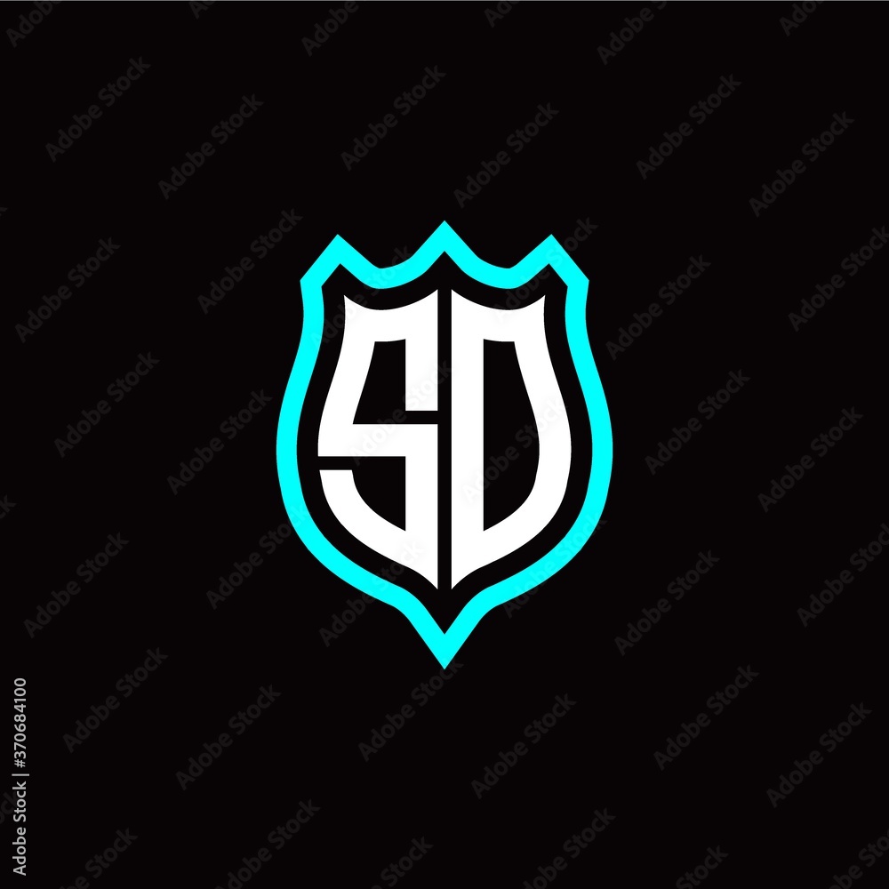 Initial S O letter with shield style logo template vector
