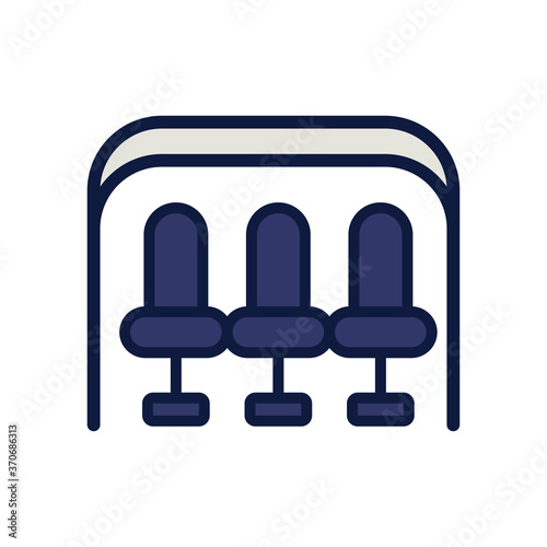 soccer substitute chairs line and fill style icon