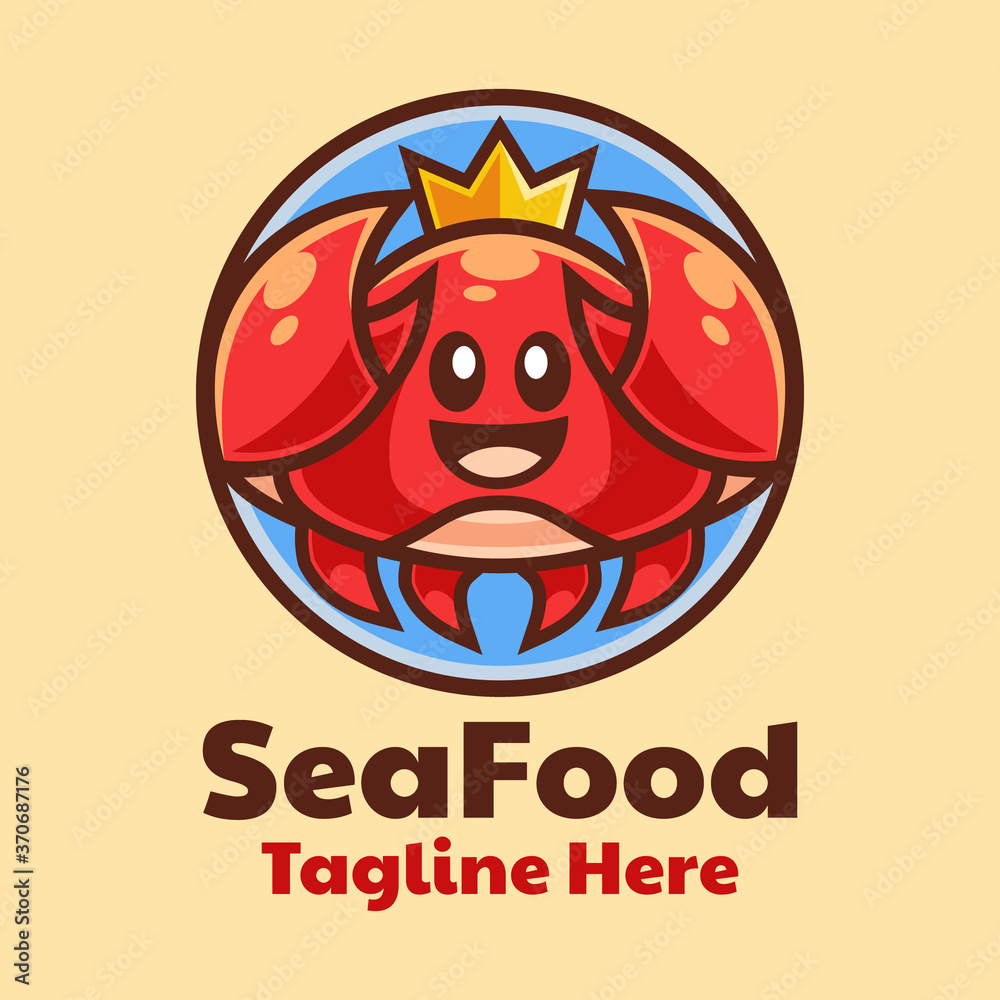 Sea Crab cartoon logo design Sea Crab cartoon logo design
