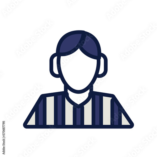 referee soccer line and fill style icon