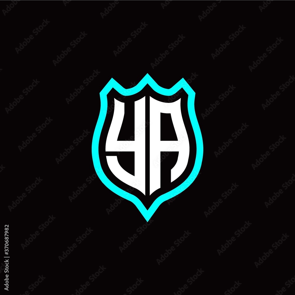 Initial Y A letter with shield style logo template vector Initial Y A letter with shield style logo template vector