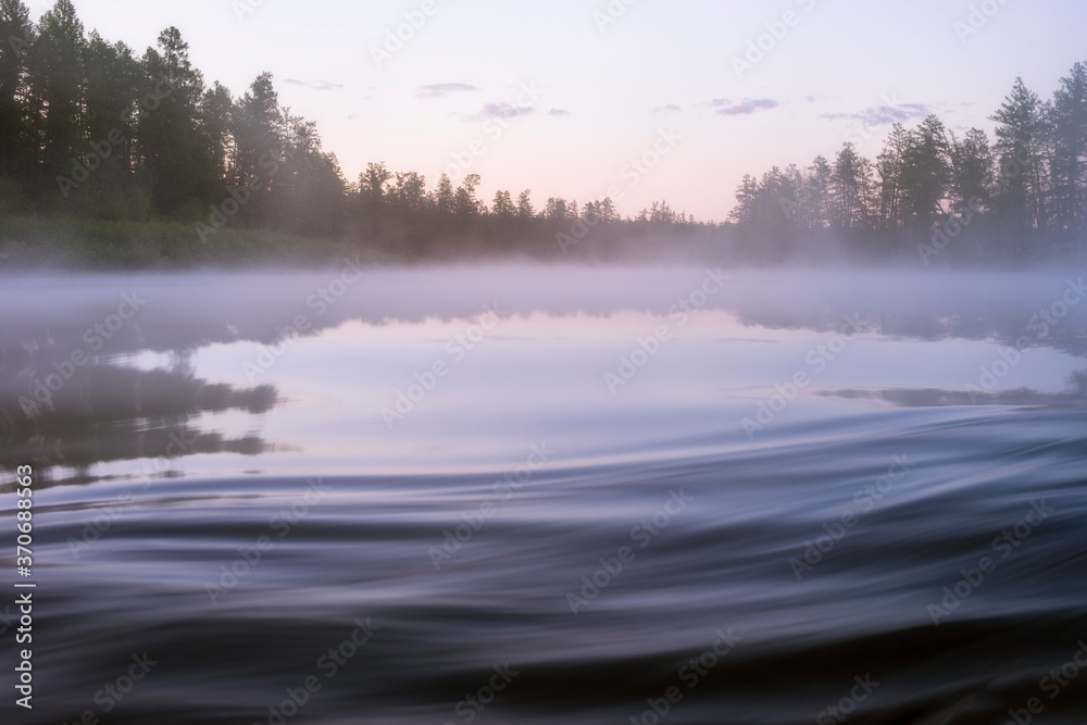 Fototapeta premium misty morning on the river