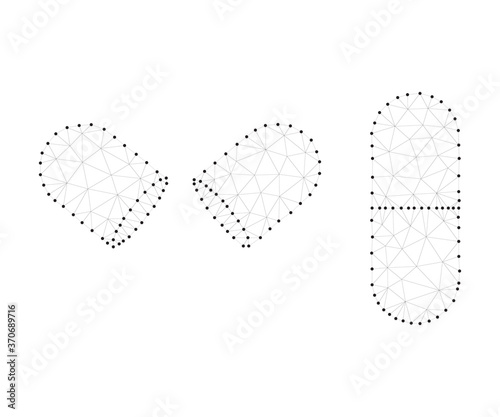 drug capsule, pills, polygon, b-w1