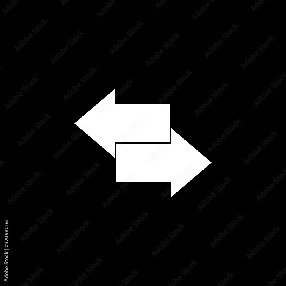 Exchange arrows vector icon isolated on dark background Exchange arrows vector icon isolated on dark background