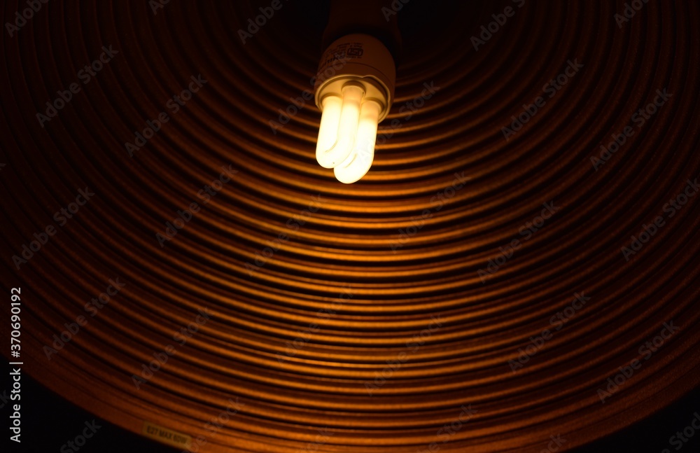 light bulb on the ceiling with texture, Energy circle light bulb on the ceiling with texture, Energy circle