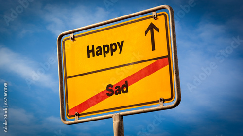 Street Sign to Happy versus Sad © Thomas Reimer