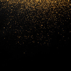abstract gold glitter sparkles for texture christmas, luxury black background