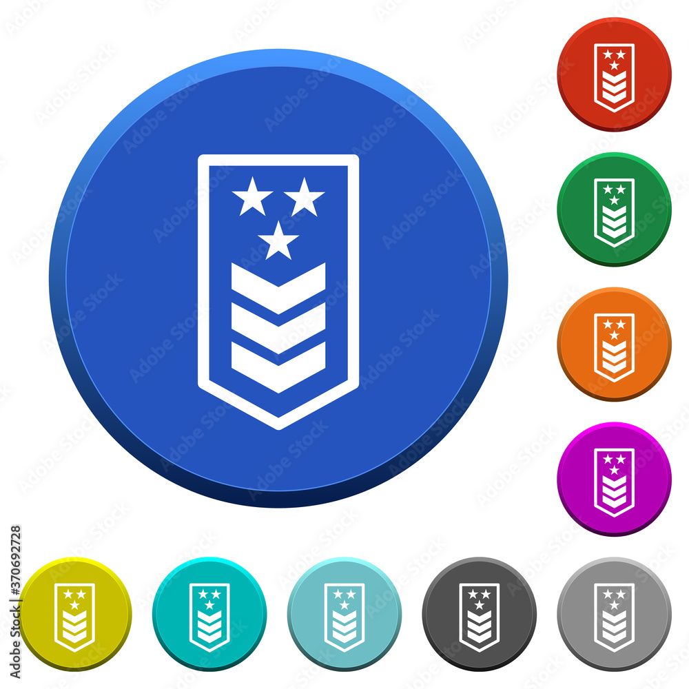 Military Insignia With Three Chevrons And Three Stars Beveled Buttons Stock  Vector | Adobe Stock