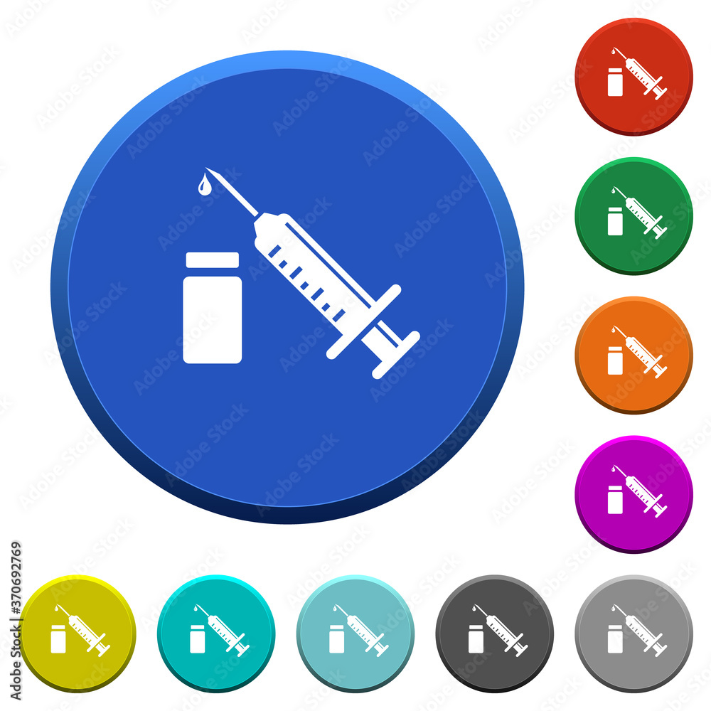 Syringe with ampoule beveled buttons Syringe with ampoule beveled buttons