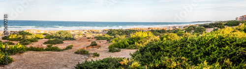 Sand dunes that give access to La Barrosa beach in Sancti Petri  C  diz  Spain.