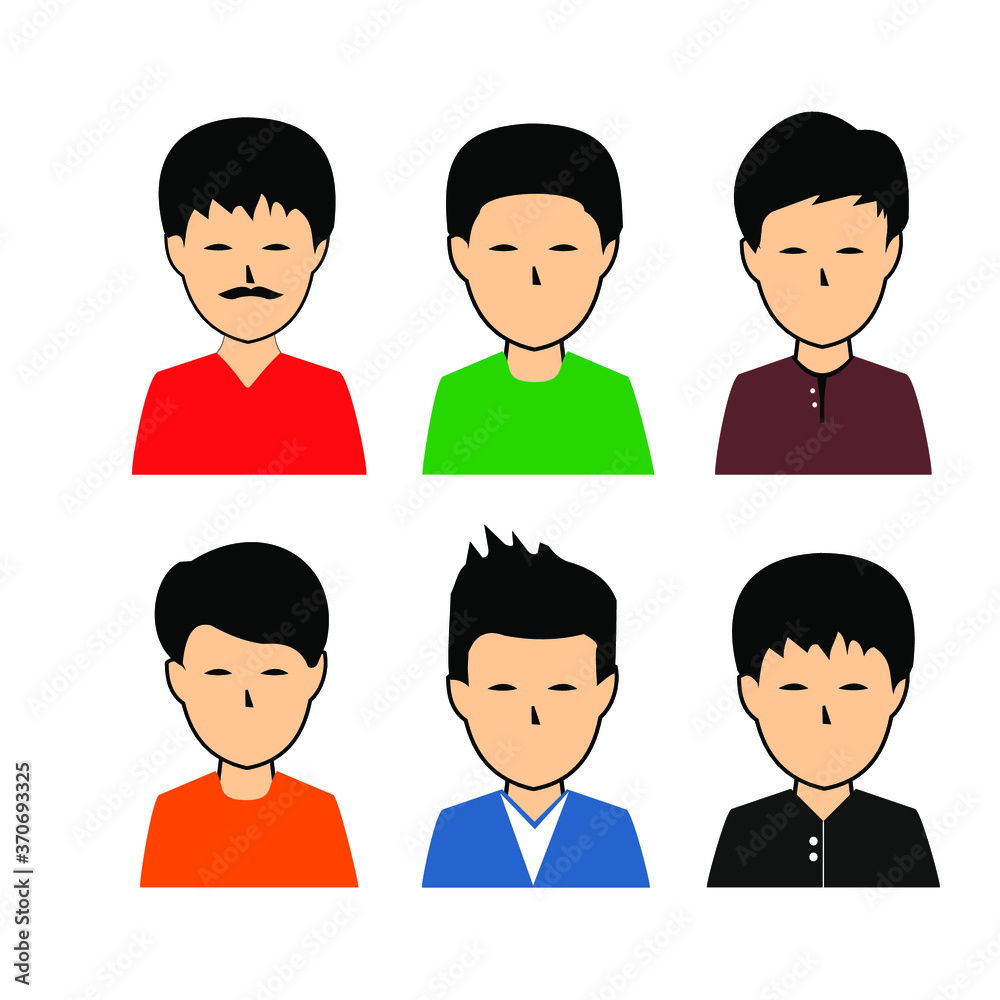 a collection of colorful several men with different styles, head, face, colorful a collection of colorful several men with different styles, head, face, colorful