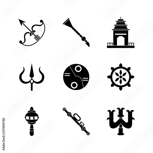 nine navratri set silhouette style icons