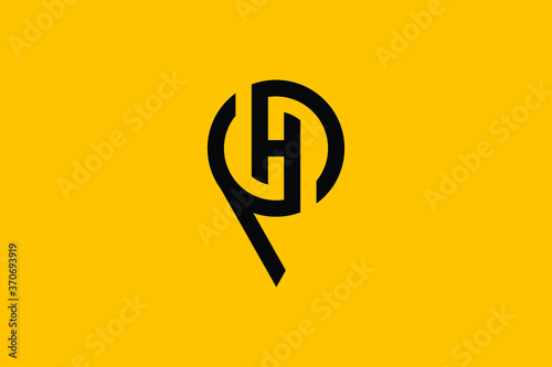 Minimal Innovative Initial PH logo and HP logo. Letter PH HP creative elegant Monogram. Premium Business logo icon. Black color on background