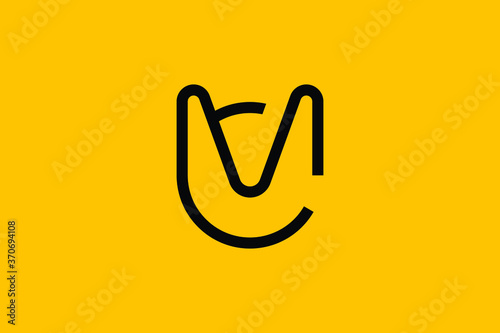 Minimal Innovative Initial CM logo and MC logo. Letter CM MC creative elegant Monogram. Premium Business logo icon. Black color on background