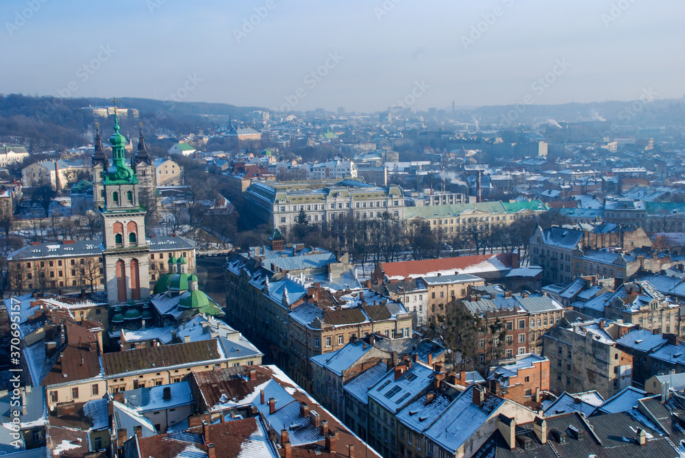 Fototapeta premium Wonderful panorama of the Lviv city, Ukraine