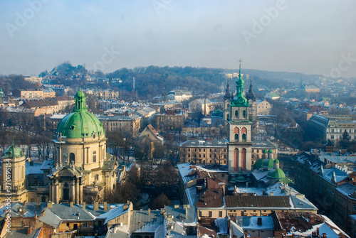 Wonderful panorama of the Lviv city, Ukraine