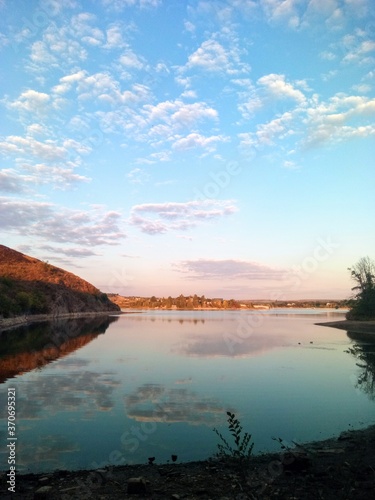 sunset over the lake