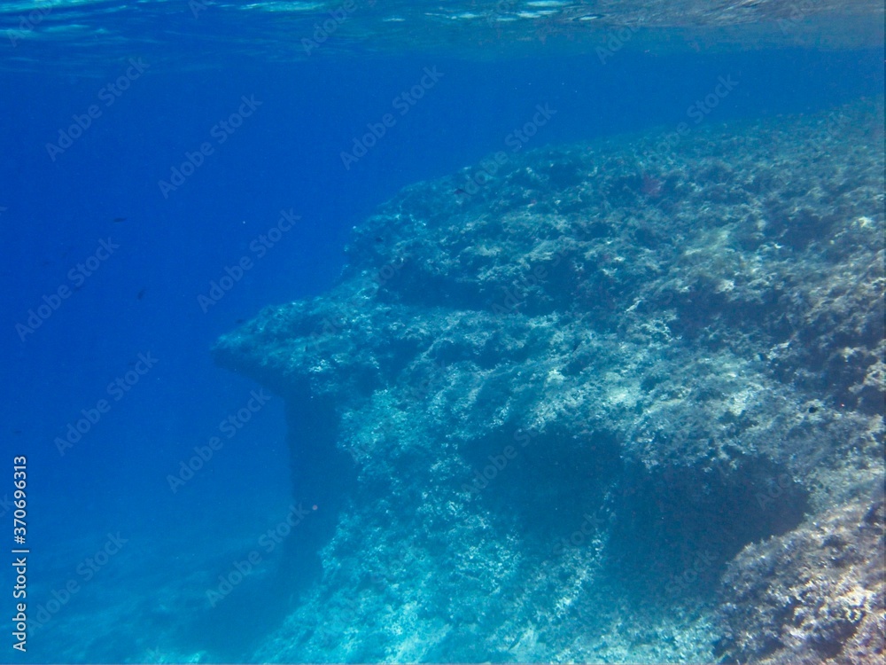 Beautiful blue waters on the coast of Mediterranean island of Malta