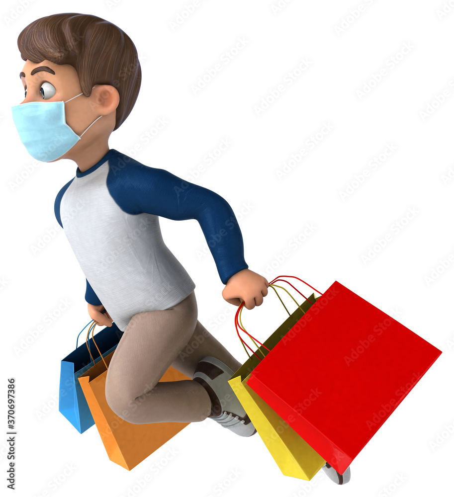Fun cartoon kid character with a mask Fun cartoon kid character with a mask