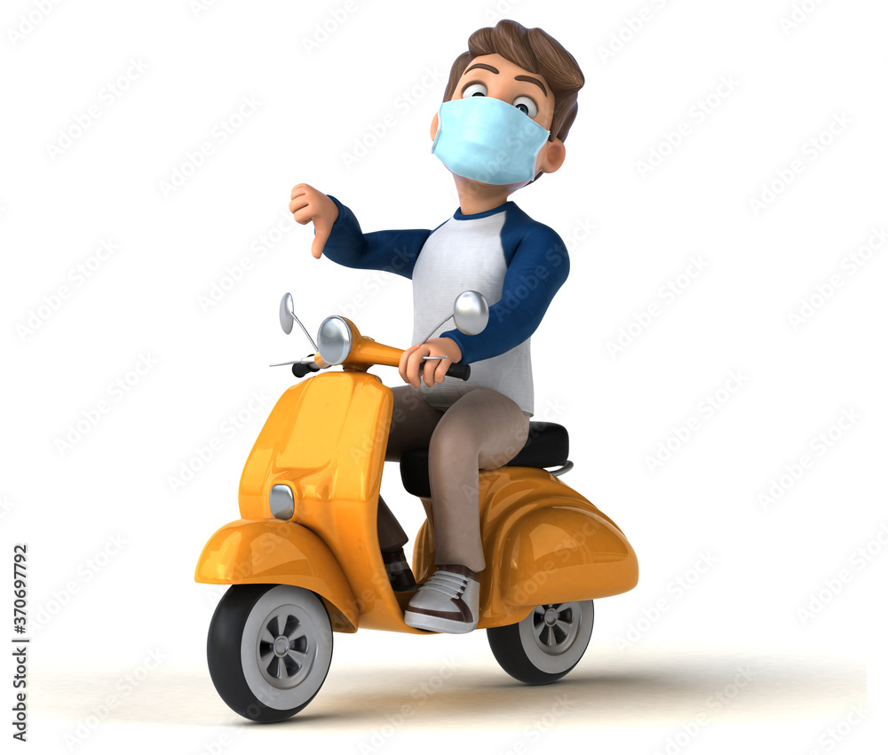 Fun cartoon kid character with a mask Fun cartoon kid character with a mask