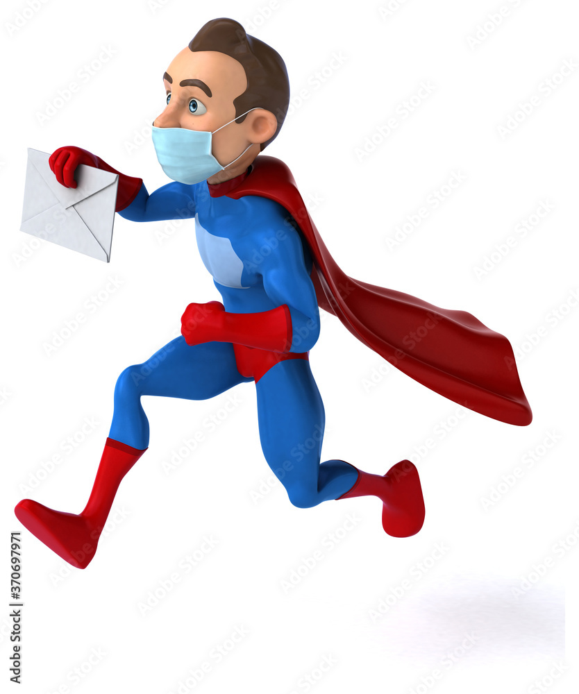 Fun cartoon superhero character with a mask Fun cartoon superhero character with a mask