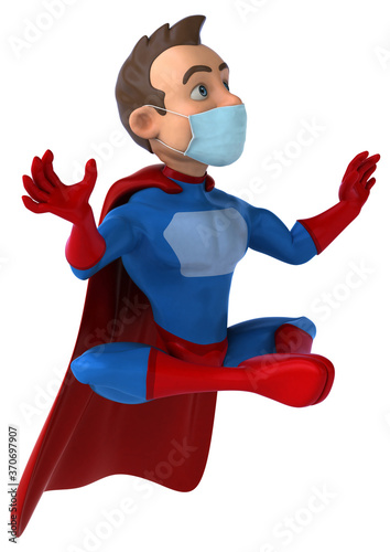 Fun cartoon superhero character with a mask © Julien Tromeur
