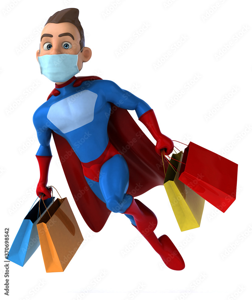 Fun cartoon superhero character with a mask Fun cartoon superhero character with a mask