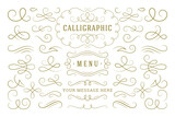 Calligraphic design elements vintage ornaments swirls and scrolls ornate decorations vector design elements