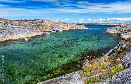 Swedish sea bay in azure colors