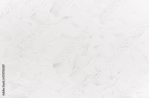 Fototapeta Naklejka Na Ścianę i Meble -  Simple white plaster texture with waves and smears as modern soft light background.