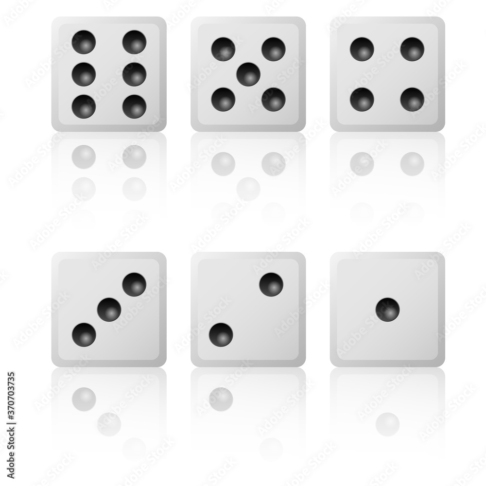 set of game dices on a white background. set of game dices on a white background.