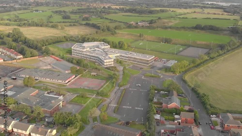 a fly over shot of the Essa Academy in Bolton, Greater Manchester photo