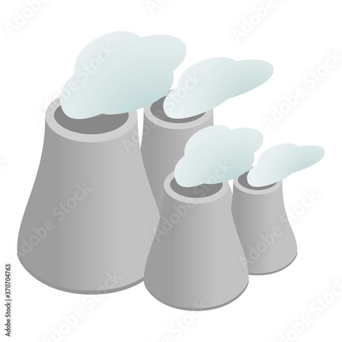 Cooling tower icon. Isometric illustration of cooling tower vector icon for web